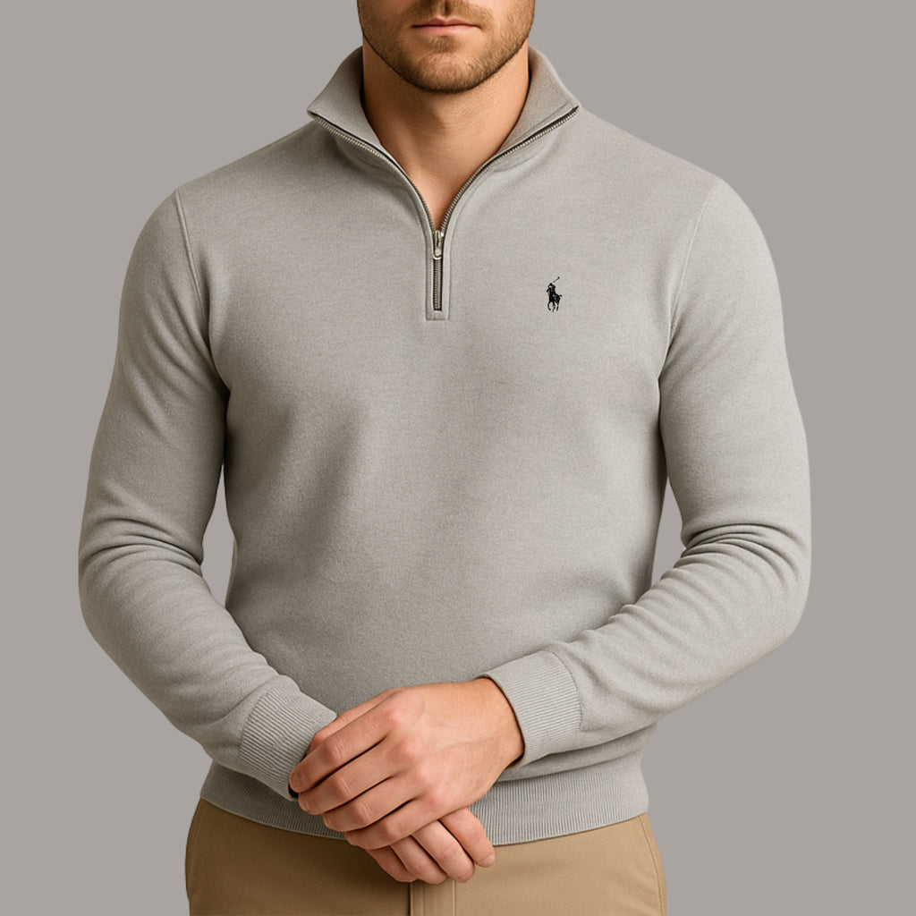 Suéter de algodão com quarter zipper - Ralph Lauren