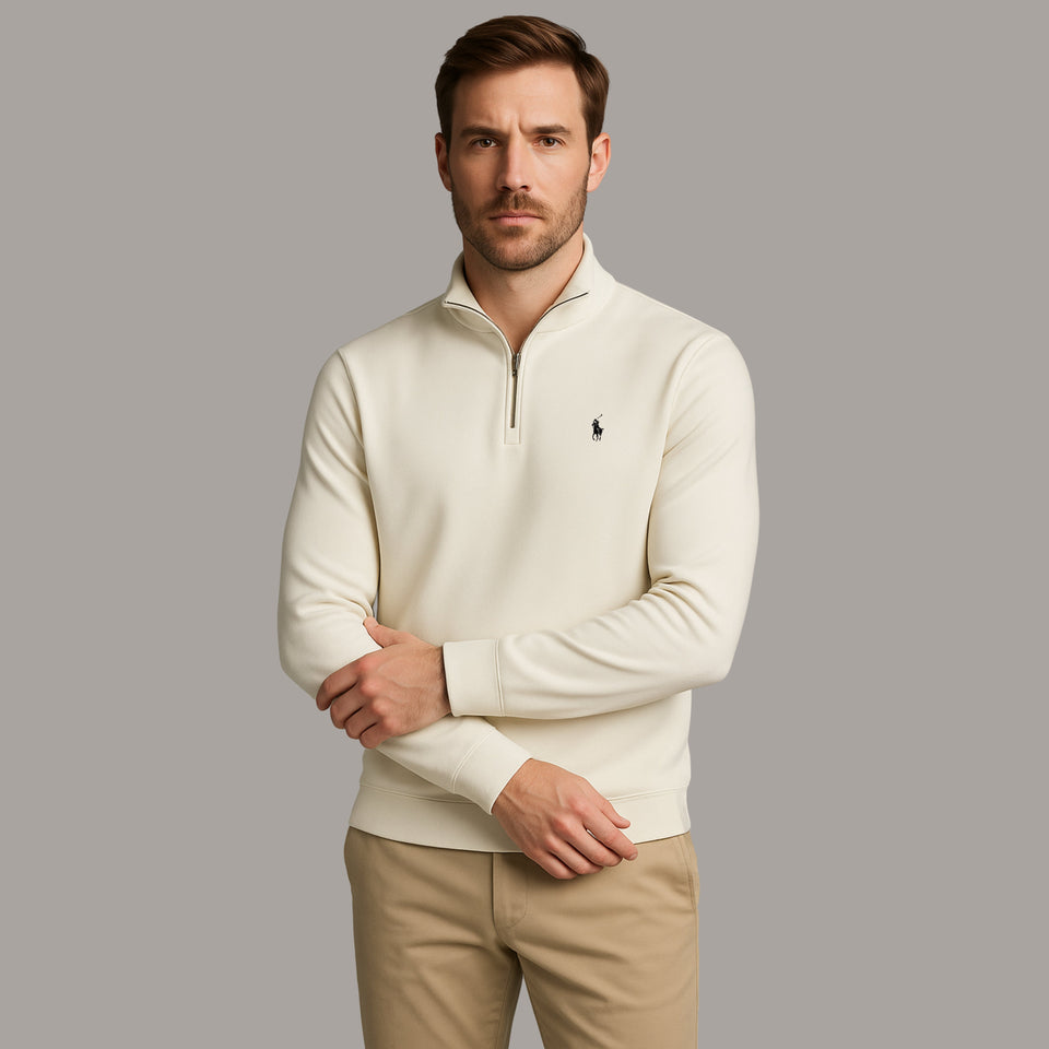 Suéter de algodão com quarter zipper - Ralph Lauren