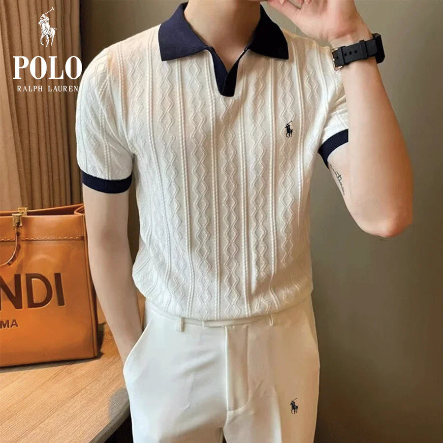 Conjunto Masculino RL™ – Polo em Malha Texturizada + Calça Social Slim