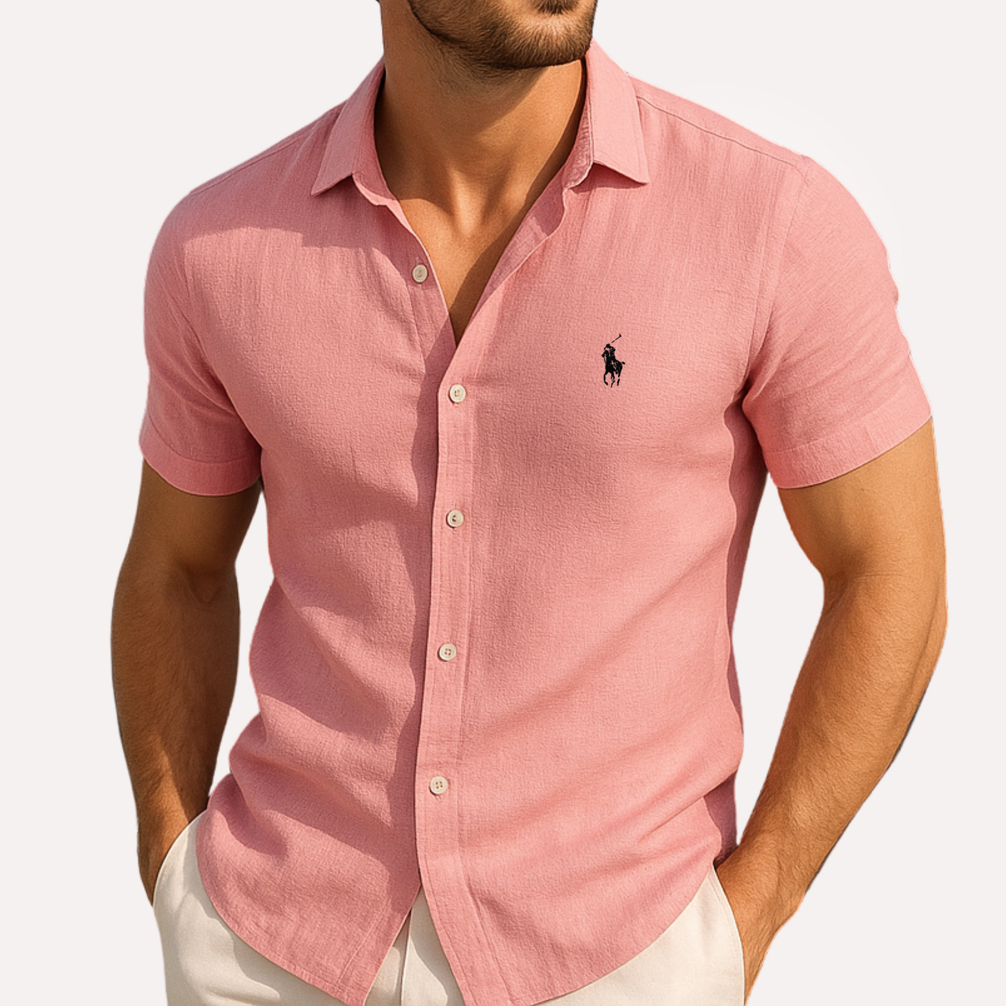 Camisa manga curta de linho puro - Ralph Lauren - Original