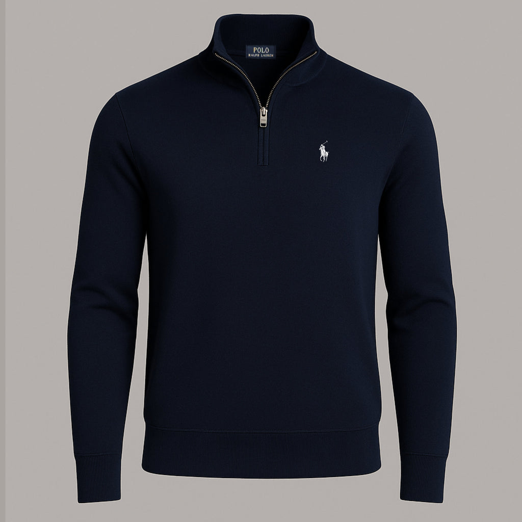 Suéter de algodão com quarter zipper - Ralph Lauren