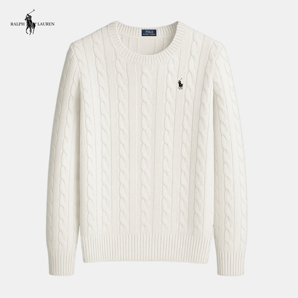 Suéter de malha de algodão trançado - Ralph Lauren - Original