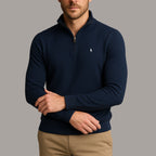 Suéter de algodão com quarter zipper - Ralph Lauren