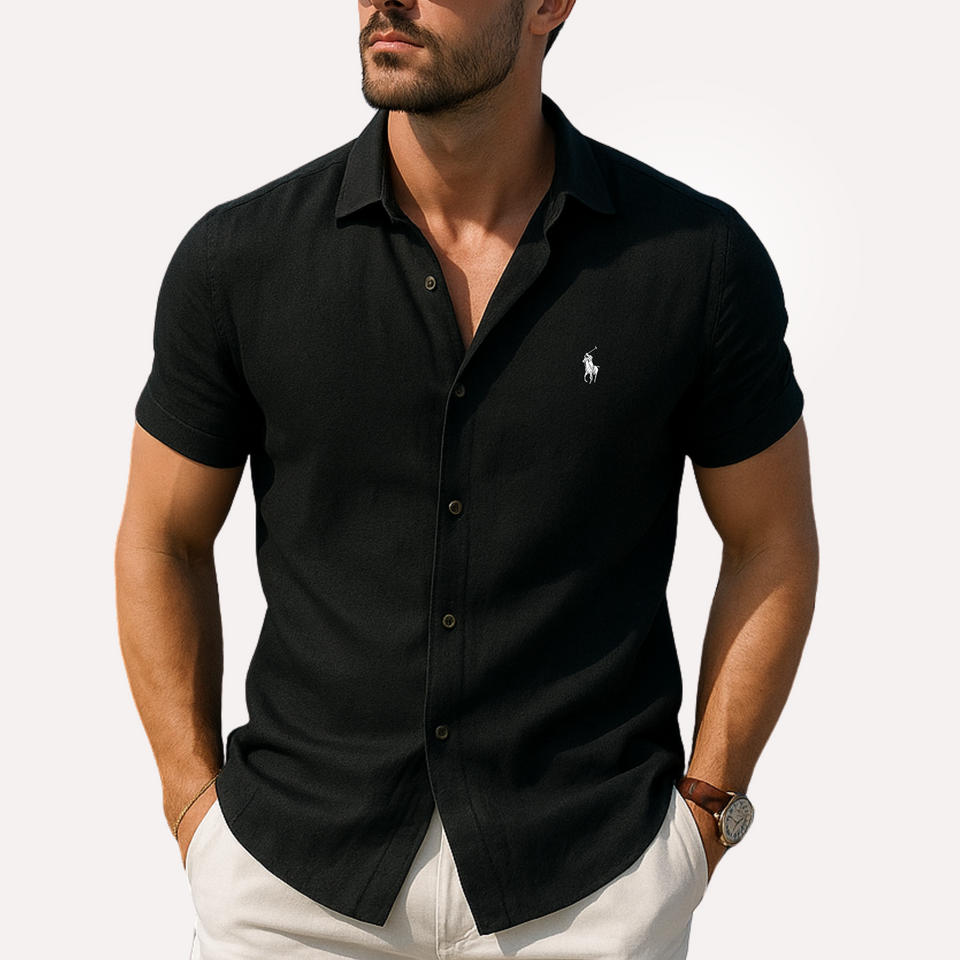 Camisa manga curta de linho puro - Ralph Lauren - Original