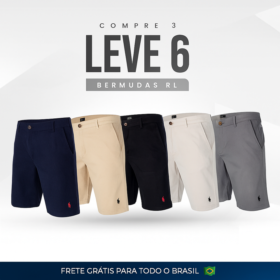 |Combo 6| Bermudas Sarja Monocromática
