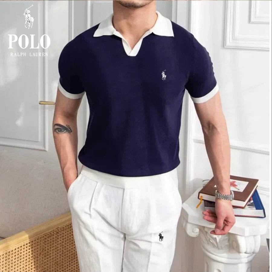 Conjunto Masculino RL™ – Polo em Malha Texturizada + Calça Social Slim