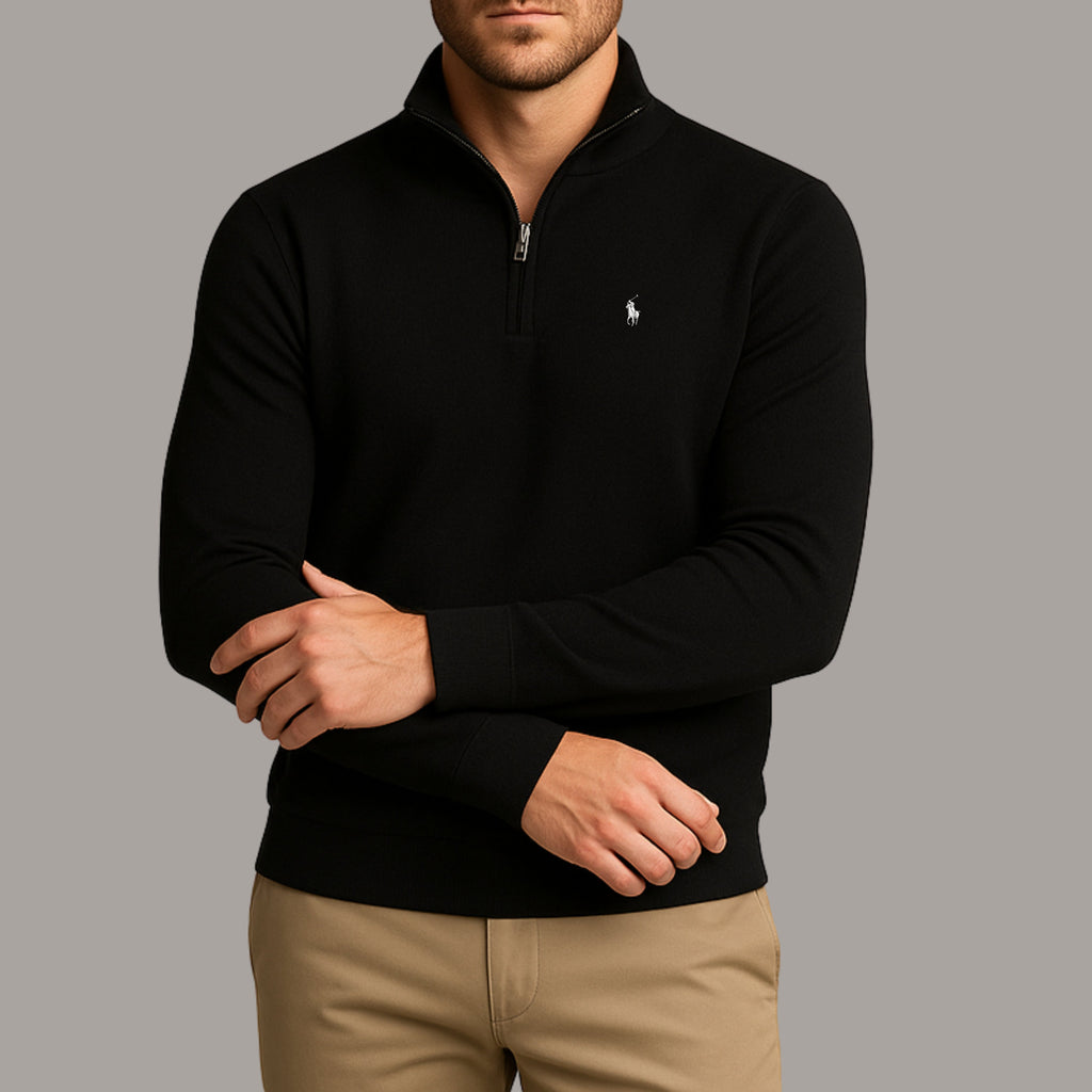 Suéter de algodão com quarter zipper - Ralph Lauren