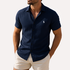 Camisa manga curta de linho puro - Ralph Lauren - Original